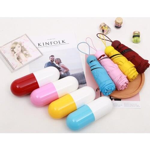 Personalized Capsule Umbrella Anti-UV Protection Umbrellas Windproof Folding Umbrellas Rain Pocket Umbrella for Women&Children