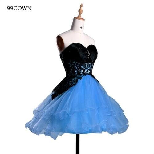 99GOWN Elegant Lace Mini Dress Bridesmaid 2020 Simple Women Wedding Party Dress Strapless Beading Embroidery Homecoming Dress