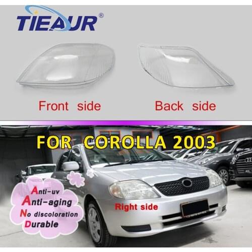 Headlight Transparent Glass Lens Cover for Corolla US.Version 2003 Front Lampshade Headlamp Clear Shell Replacement DIY