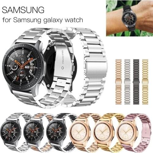 22mm 20mm Band For SAMSUNG Galaxy Watch 42 46mm galaxy watch 3 45mm 41mm Stainless Steel For Amazfit Bip GTR Straps