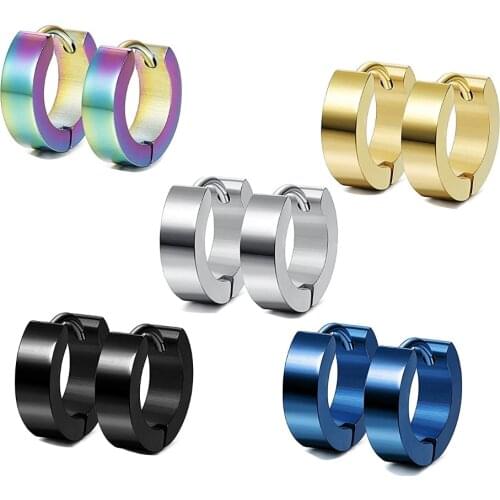 Stainless Steel Mens Womens Hoop Earrings Piercings Huggie Hypoallergenic Unique Small Hoop Earrings for Men Huggie Earrings