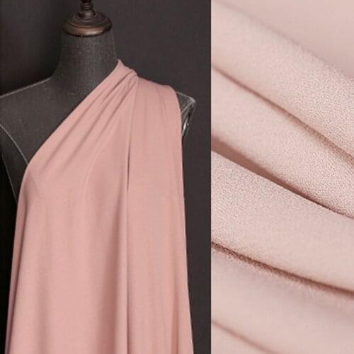 132CM 26MM Meat Pink Solid Color Silk Crepe Fabric for Summer Dress Blouse Skirt Shirt Pants DE1424