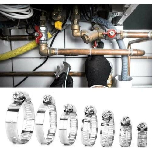 8--44mm Stainless Steel Hose Clamps Hose Clip Assorted Kit With No Driver Jubilee Clip Set with Z Wrench 91pcs