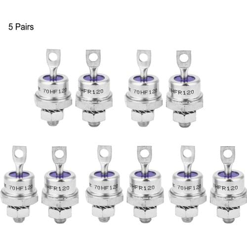 5 Pairs Rectifier Diode Spiral for Battery Charging 70HFR120/70HF120 for charging batteries converter power supply