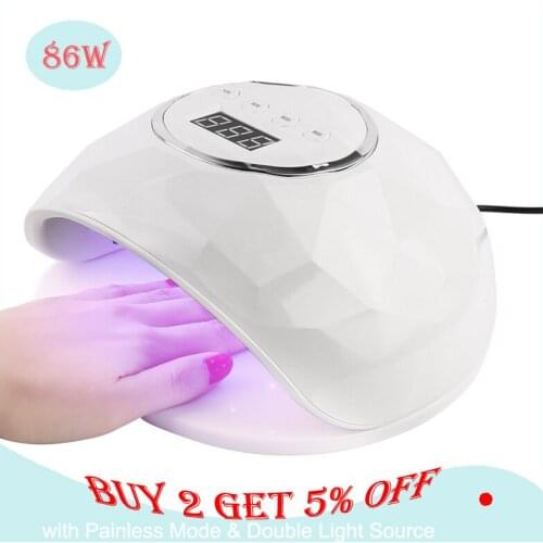 UV Led Lamp For Drying Nails With Timer Nail Gel Lamps 86W Nail Art Manicure Lamp Led Nail Gel Dryer
