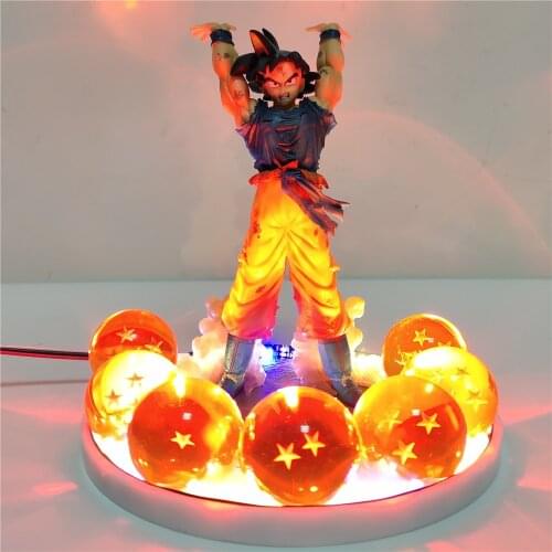 Cool Son Goku Genki DIY LED Night Light Crystal Ball Goku Spirit Bomb Lamparas Bedroom LED Table Lamp Toys Gifts for Children