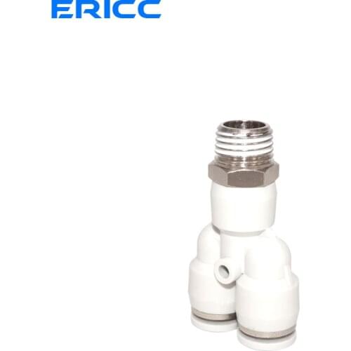 High Quality PX Y-type Three-Way Plastic Copper Quick-Plug Joint Tracheal Connector OD4 6 8 10 12mm - M5 1/8'' 1/4'' 3/8'' 1/2