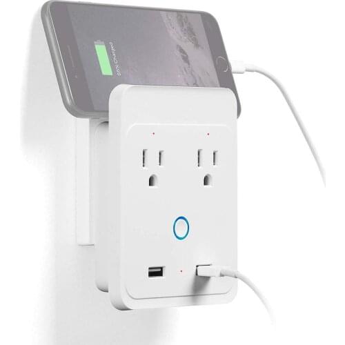 1 PCS WIFI Smart Socket UK Plug Remote Control Socket Voice Control Timing Dual Outlet Smart Socket Work For Amazon Alexa Google