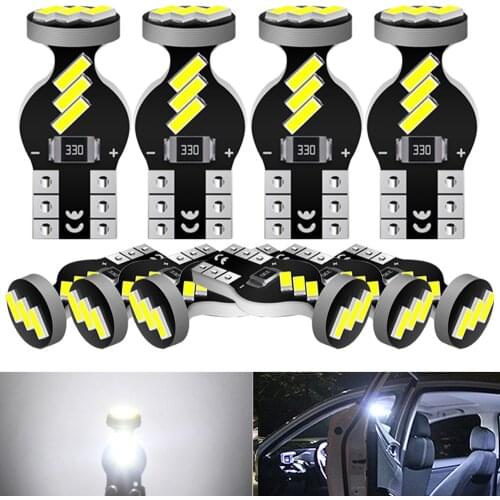 A Pack W5W 194 168 2825 T10 LED Lamp Auto Interior Lights for Seat Leon Subaru Renault Dacia Duster Audi A4 B8 A3 Kia Ceed 12V