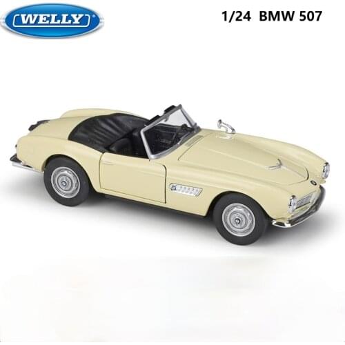 WELLY Diecast 1:24 Scale BMW 507 Sports Car Simulator Car Toy Model Car Alloy Metal Classic Toy Car For Childen Gift Collection