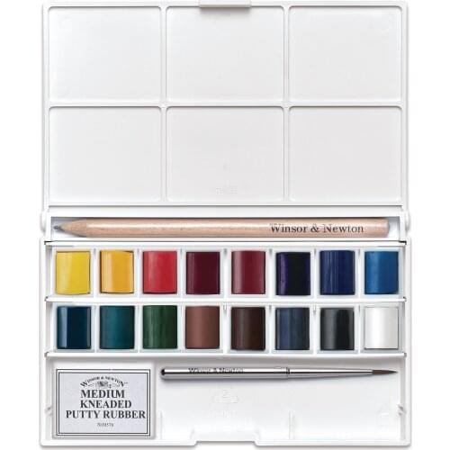 WINSOR&NEWTON Cotman 16 colors solid Watercolor Paint Pigment Set