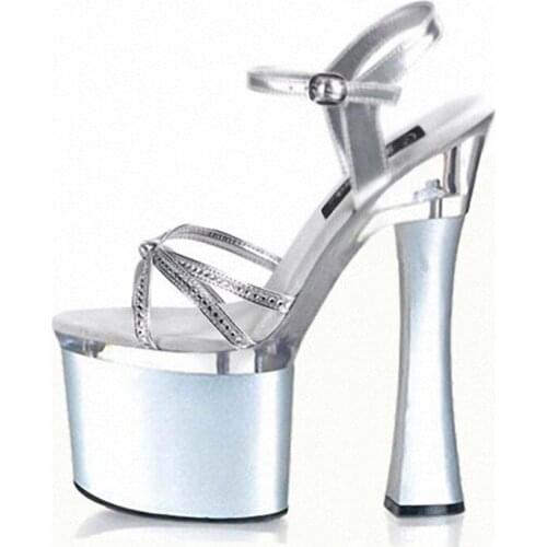Women Peep Toe Sexy Sandals Steel Shoes Women Platform High Heels Shoes Dancing Dance Shoes F-019