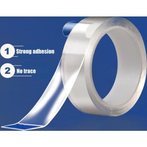 1 2 3 5 Meter Tape Waterproof Double Sided Magica Gel Grip Silicone Adhesive Tape Reusable Transparent Strong Sticky sided tape