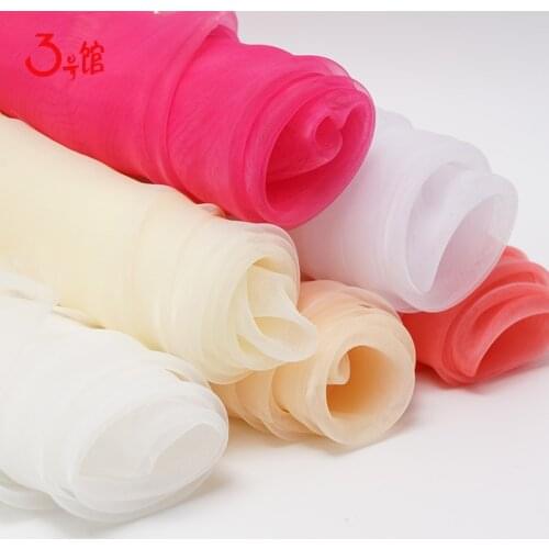 1Meter Organza Fabric Gauze White Wedding Dress Mesh Transparent Organza Tulle Window Screen Veil Garment Material