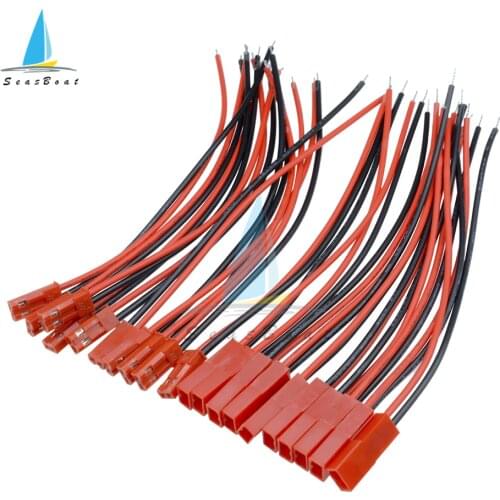 10 Pairs 2 Pin Connector Male Female JST Plug Cable 22 AWG Wire 2.5mm For RC Battery Helicopter DIY LED Lights Decoration