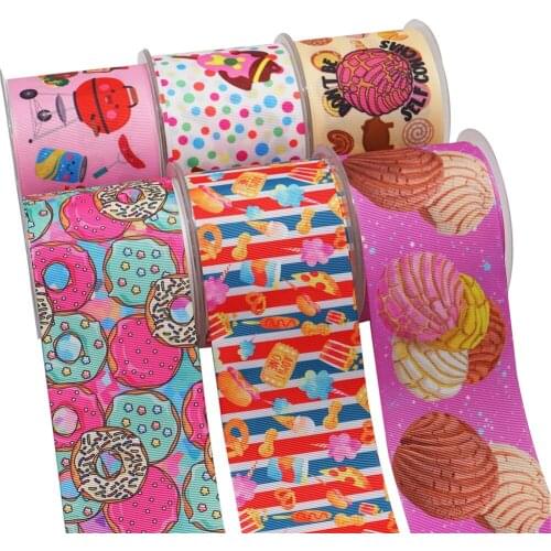 10 Yards 3inch 75mm Cartoon Printing Grosgrain Ribbon For Hair Bows DIY Crafts Handmade Accessories 54184