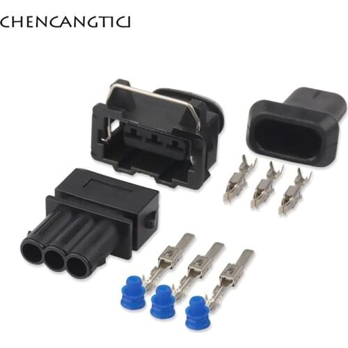 2 Sets 3 Pin 357972763 Automotive Waterproof Socket Plastic Housing Wiring Harness Electric Cable Connector Plug for VW