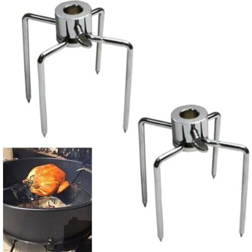 2pcs/set Stainless Steel BBQ Forks Charcoal Chicken Grill Rotisserie Meat Fork