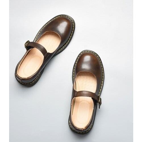 2020 Women Creepers Platform Pu Women Flats JK Mary Jane Ankle Strap Student Ladies Loafers Shoes dropshipping New