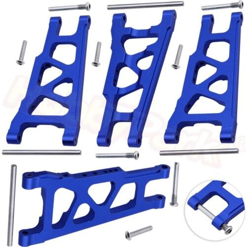 3655X Aluminum Front / Rear Lower Suspension Arms L/R For 1/10 Scale Traxxas Slash 4x4 Stampede 4WD 80704 Replacement Hop-Up