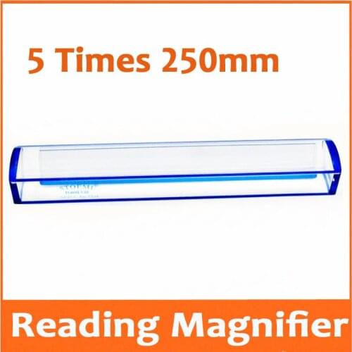5X 250mm Acrylic Cylinder Magnifying Glass Loupe Magnifier Children Toy Gift Ruler for Old Man Reading Newspaper with Ruler