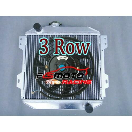 Aluminum Radiator + Fan For Capri Escort RS MK1 MK2 MK3 Kent 1.3/1.6/2.0 Essex V6 2.6/3L
