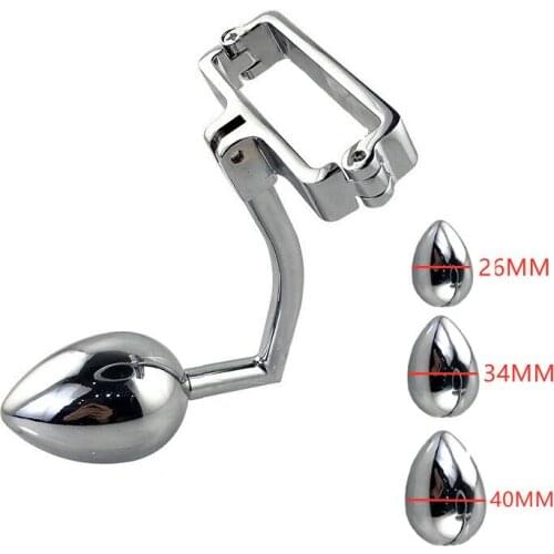 Scrotum Bondage Metal Anal Plug Male Butt Plug Penis Ring Anal Stimulation Massager Anal Hook G Spot Gay Sex Toys Cock Ring