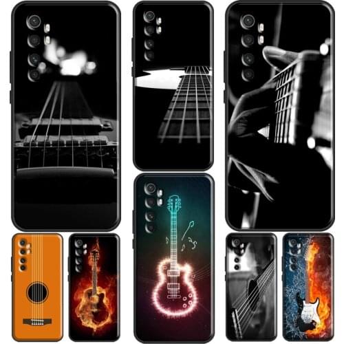 Fire Guitar Music Case For POCO M3 Pro F2 F3 X3 Pro Funda For Xiaomi Mi 11 Lite Ultra Mi 9T 10T Pro Note10