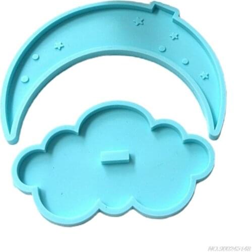 Moon Phone Bracket Epoxy Resin Mold Jewelry Rings Holder Rack Silicone Mould DIY Crafts Decorations Casting Tool Au3 21 Dropship
