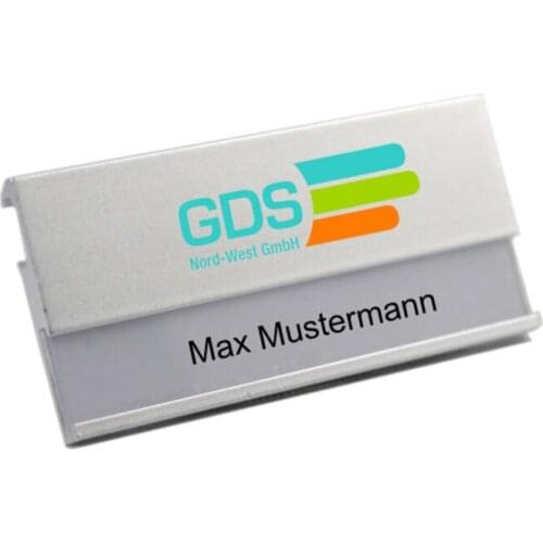 DEZHI 70X30mm Free Offer Printing LOGO Metal Name Badge Holder with Paper Replacement, Pin/Magnet for Manager Staff, 20pcs/lot