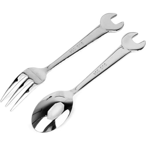 Cooking Accessories Kitchen Tools Tableware Stainless Steel Wrench Shape Spanner Spoon Fork