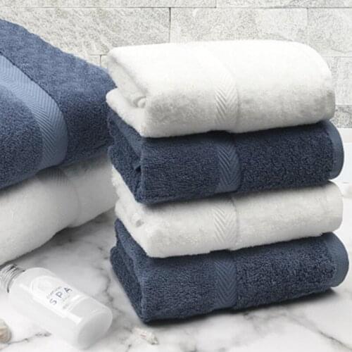 Five Star Hotels Blue White Cotton Face Towel Quality Washing Room Towel Pure Color Washcloth Cotton Hand Absorpt Towel