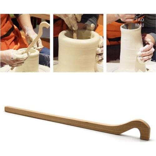Pottery Tools Wooden Long Handle Blank Elongation Aids Ceramic Bottle Creative DIY Manual Elongation Trimming Modeling Tool