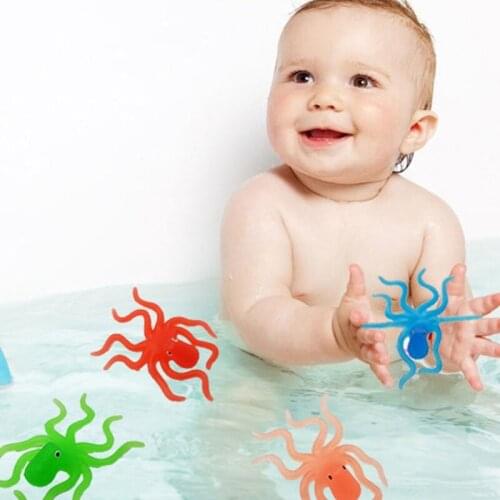 Simulation Octopus Baby Toy Bath Time Solid Color Soft Rubber Does Not Fade, Can Float On The Water No Smell