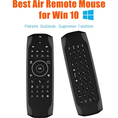 G7 Win10 GYRO QWERTY Keyboard Air Mouse LED Backlit Mini Keyboard 6-Axis Gyro TV Remote control for Win 10 Laptop Mini PC HTPC