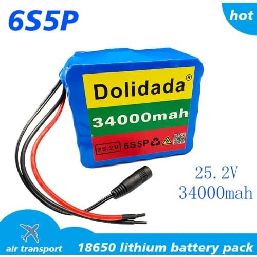 24V 34Ah 6S5P 18650 li-ion battery pack 25.2v 34000mAh electric bicycle moped /electric/lithium ion battery pack