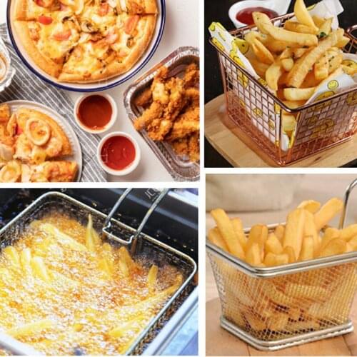 Stainless Steel Fries Frying Basket Western Snack Food Basket Square Oil Residue Filter Kitchen DIY You Tiao Chicken Wing Tools