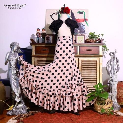 Spanish Flamenco Costume Performor Dress Women Girl Gyspy Ballroom Festival Performance Dance Wear DTT48