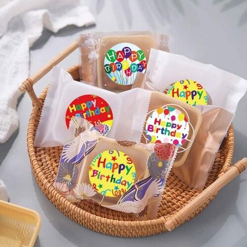Colorful Happy Birthday Stickers Roll 500-Count Stickers Round Birthday Gift Decoration Cute Stationery Stickers Labels TN88