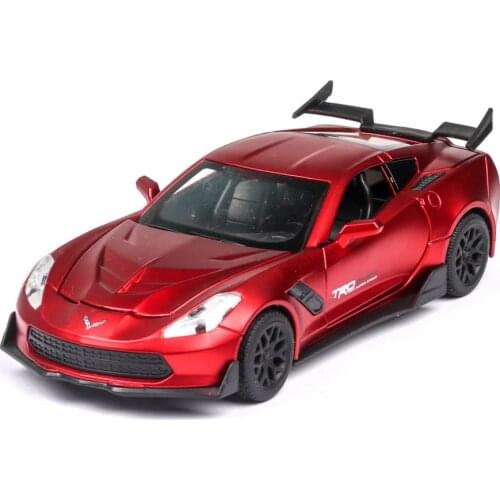 Hot 1:32 scale wheels super sport car Chevrolets Corvettes metal model with light and sound diecast vehicle pull back toys