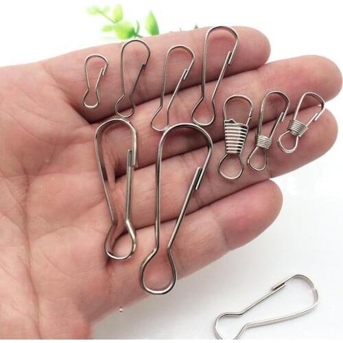 10pcs /Lot 30mm/40mm/48mm Metal Hardware Gourd Shaped Buckle Supermarket Slogan Hanging Flag Hook For Leather Craft Accessories