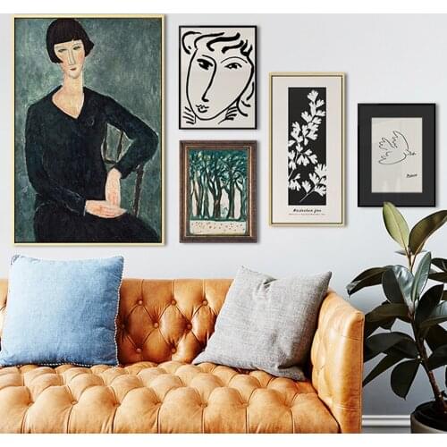 Minimalist Abstract Landscape Female Canvas Painting Wall Art Nordic Posters and Prints Wall Pictures for Living Room Decoration