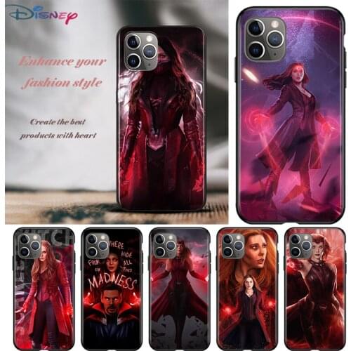 The Avengers Wanda Maximoff For Apple iPhone 12 11 Pro Max mini XS Max XR X 8 7 6 6S Plus 5S SE 2020 Soft Black Phone Case