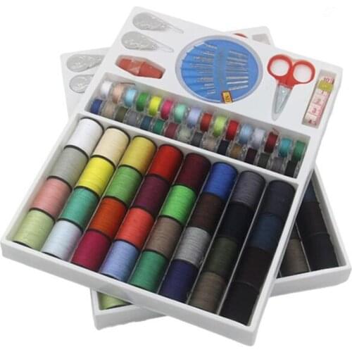 Sewing thread polyester 64 Spools Colors Sewing Threads Set SEWING NEEDLE Tools Kit 64 A BOBBIN D5
