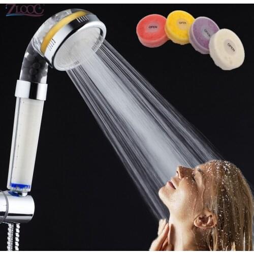 Zloog Bathroom Aroma Filter Shower Head Vitamin/Lemon Fragrance High Pressure Saving Water Bath Shower PP Cotton Filter Shower