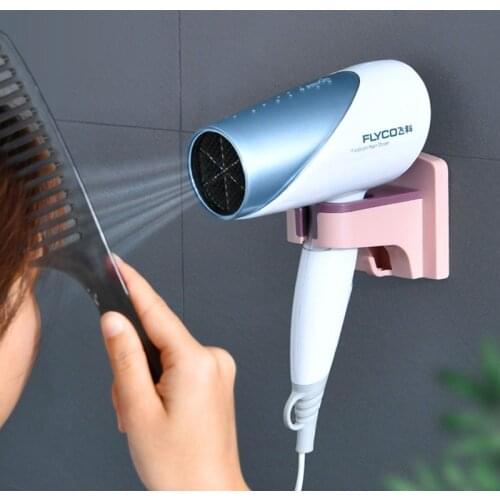 Wall-mounted Hair Dryer Holder Bathroom Hairdryer Hook Home ABS Storage Shelf