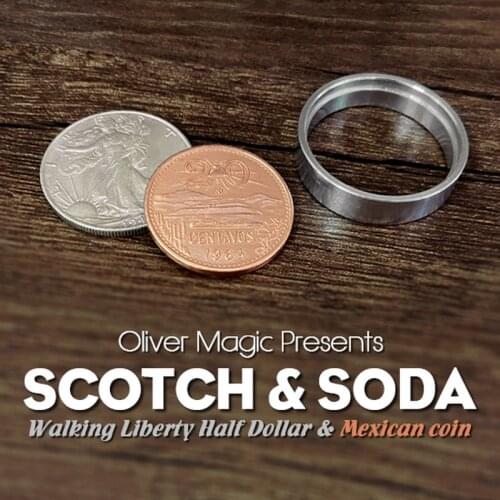 Scotch & Soda (Walking Liberty Half Dollar) By Oliver Magic Coins Vanishing Magia Close Up Gimmick Illusions Props Mentalism
