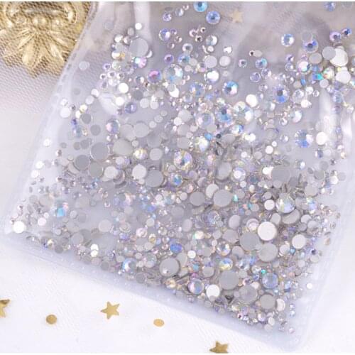 Swarovsky non hot fix Rhinestones SS4-SS12 1440Pcs strass Flatback Charm Glass Gems Diamonds Nail Crystals DIY Nail Art Decorati