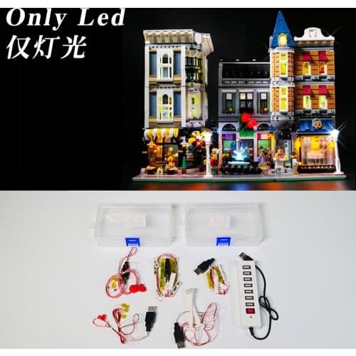Only LED light up kit for 10255 creative City Street Assembly Square (NOT Include The Model)