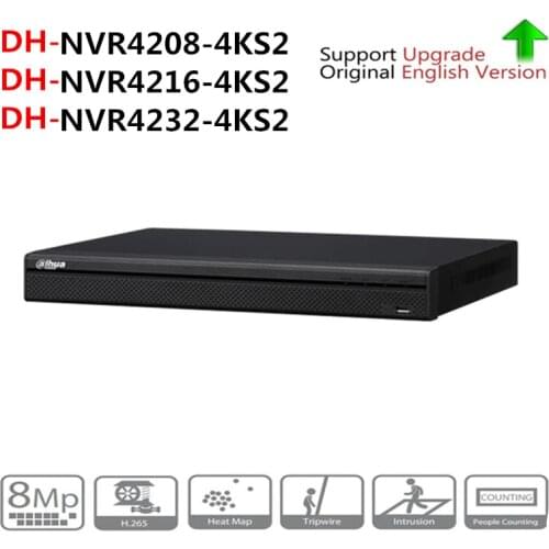 Dahua NVR 4K Video Recorder NVR4208-4KS2 NVR4216-4KS2 NVR4232-4KS2 With 2SATA Interface Support H265 IP Camera